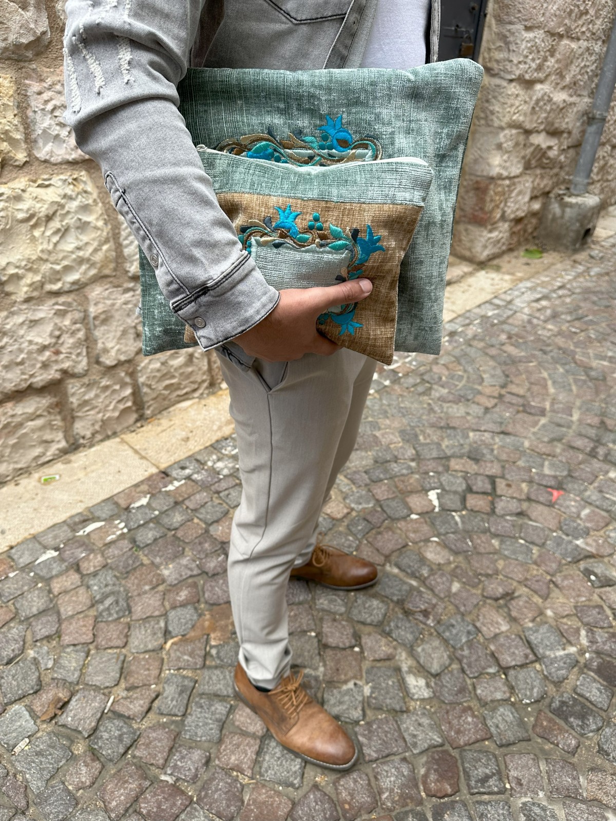 שקיות טליס ותפילין מדהימות בשני צבעים עם P, טלית ותפיל
